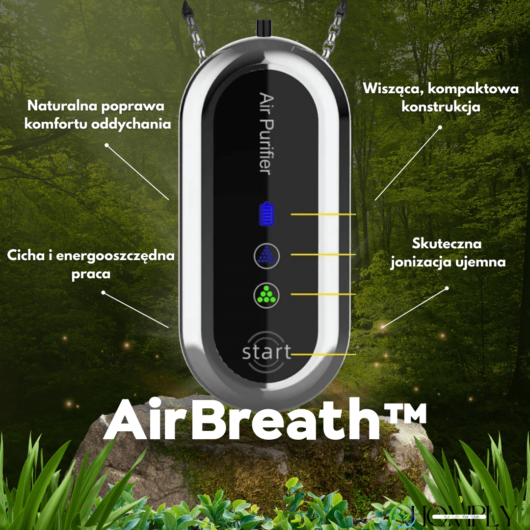 AirBreath™ – Mini Oczyszczacz Powietrza z Jonami Ujemnymi | Ciche działanie i świeże powietrze gdziekolwiek jesteś🌿