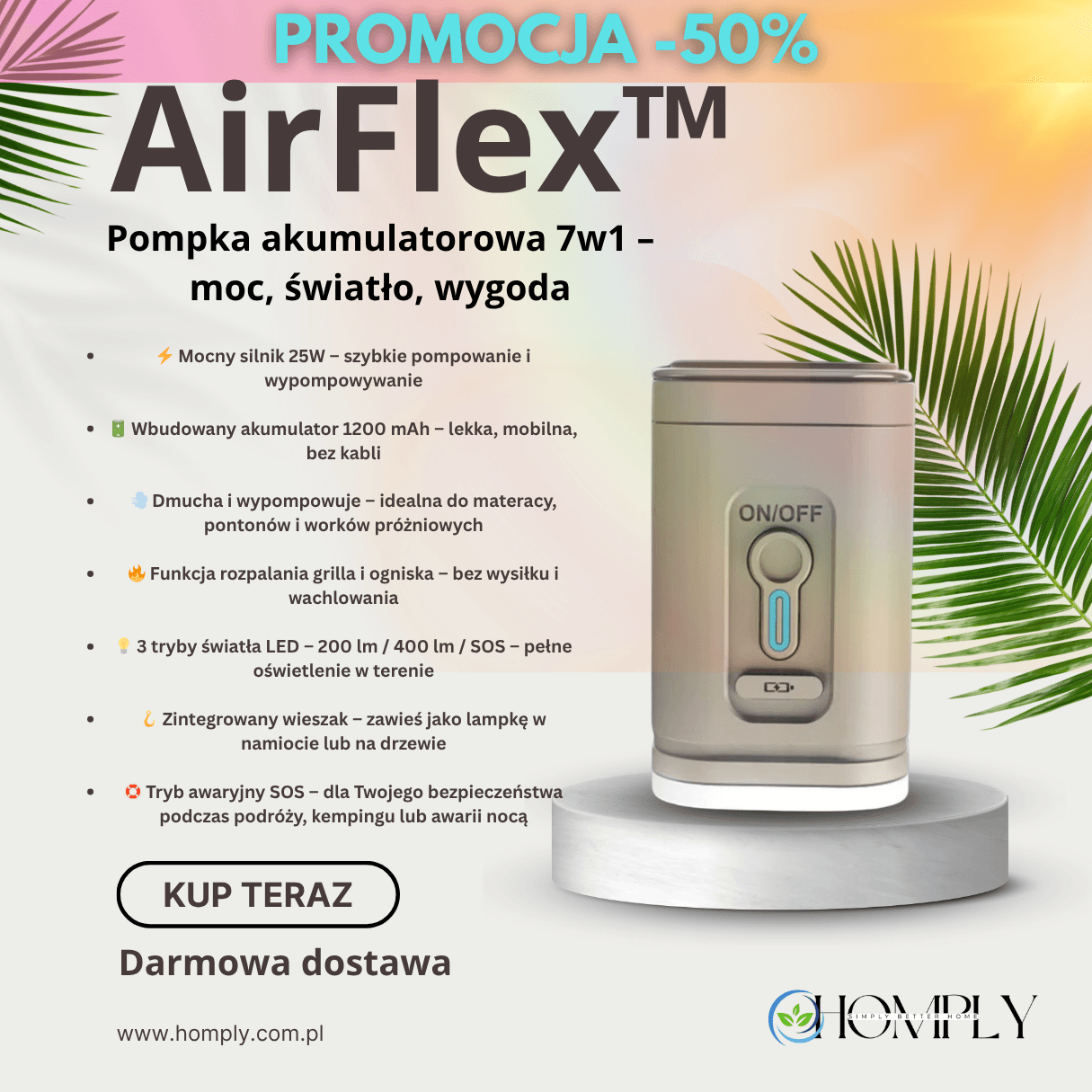 AirFlex™ – Mobilna pompka, która daje Ci pełną swobodę! 🔋💨